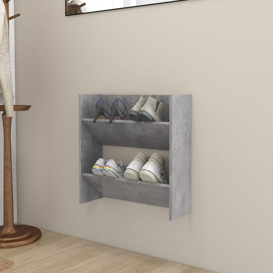 Wand-Schuhschrank Betongrau 60x18x60 cm Holzwerkstoff