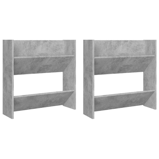 Wand-Schuhschränke 2 Stk. Betongrau 60x18x60 cm Holzwerkstoff