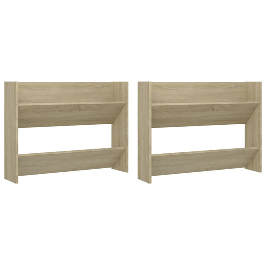 Wand-Schuhschränke 2 Stk. Sonoma-Eiche 80x18x60cm Holzwerkstoff