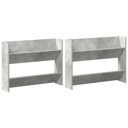 Wand-Schuhschränke 2 Stk. Betongrau 80x18x60 cm Holzwerkstoff