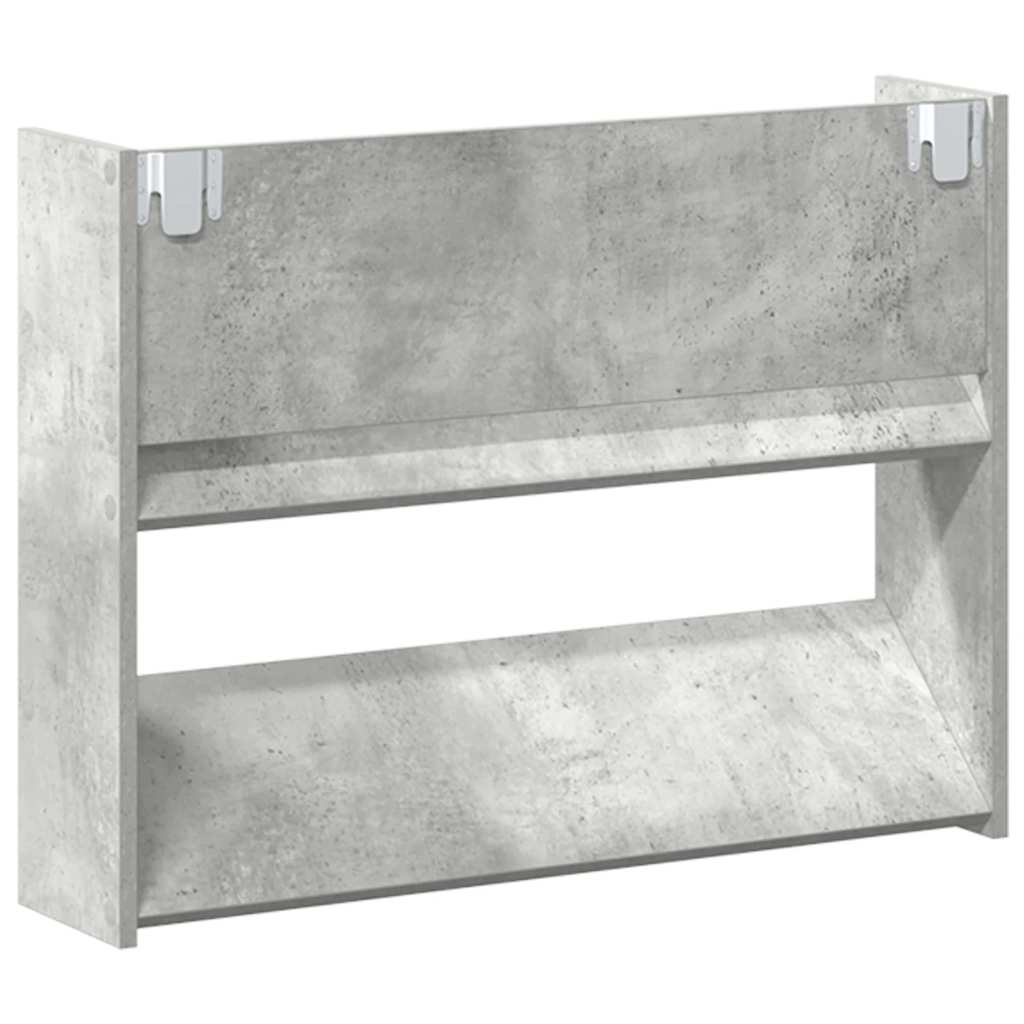 Wand-Schuhschränke 2 Stk. Betongrau 80x18x60 cm Holzwerkstoff