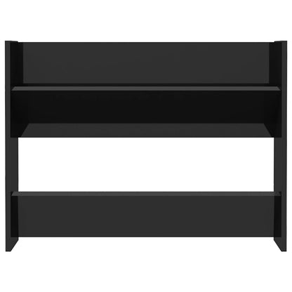 Wand-Schuhschrank Hochglanz-Schwarz 80x18x60 cm Holzwerkstoff