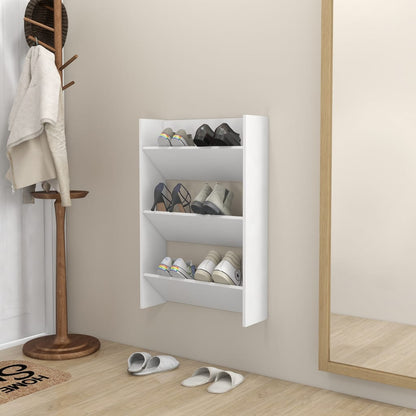 Wand-Schuhschrank Weiß 60x18x90 cm Holzwerkstoff