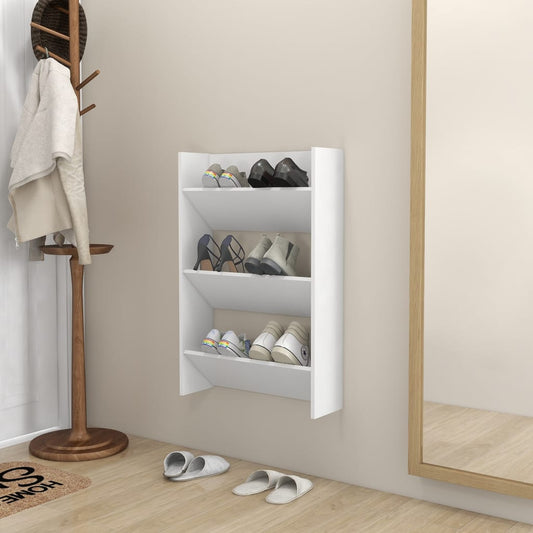 Wand-Schuhschrank Weiß 60x18x90 cm Holzwerkstoff