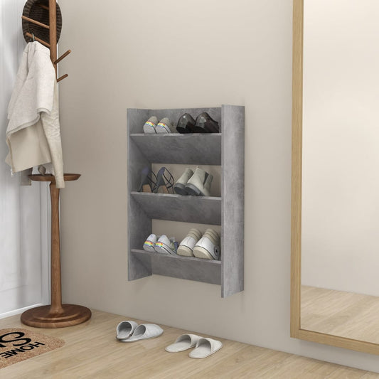 Wand-Schuhschrank Betongrau 60x18x90 cm Holzwerkstoff