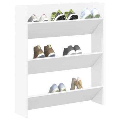Wand-Schuhschrank Weiß 80x18x90 cm Holzwerkstoff