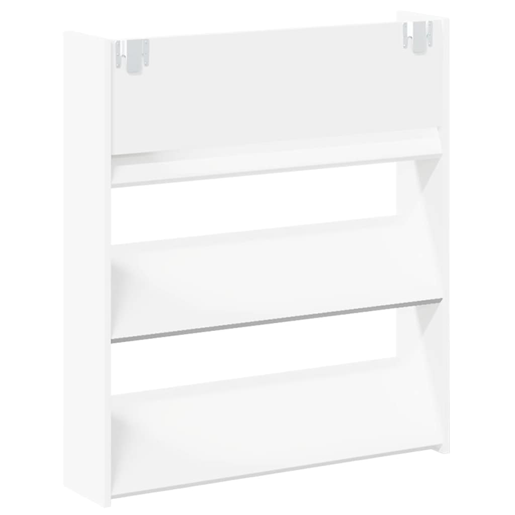Wand-Schuhschrank Weiß 80x18x90 cm Holzwerkstoff