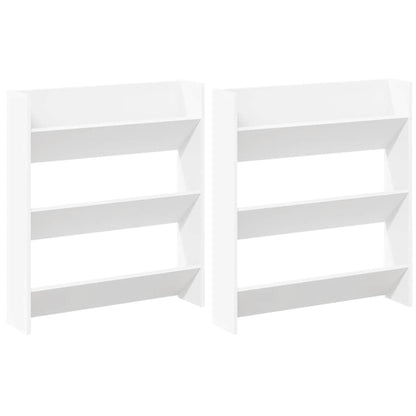 Wand-Schuhschränke 2 Stk. Weiß 80x18x90 cm Holzwerkstoff