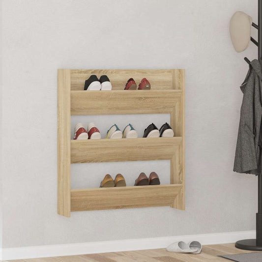 Wand-Schuhschrank Sonoma-Eiche 80x18x90 cm Holzwerkstoff