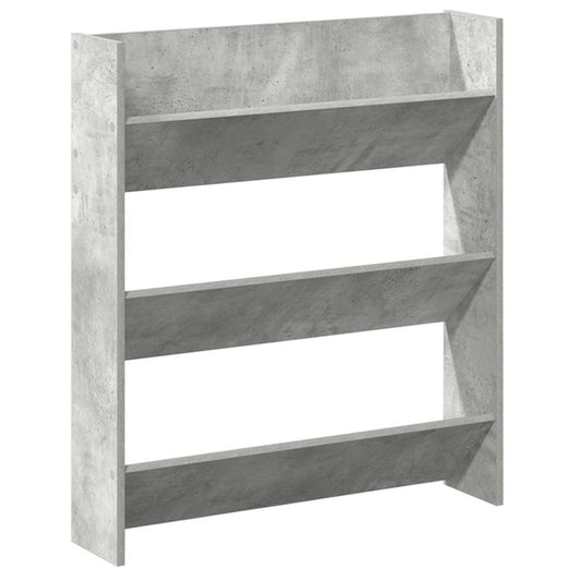 Wand-Schuhschrank Betongrau 80x18x90 cm Holzwerkstoff
