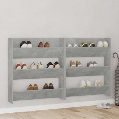 Wand-Schuhschrank Betongrau 80x18x90 cm Holzwerkstoff
