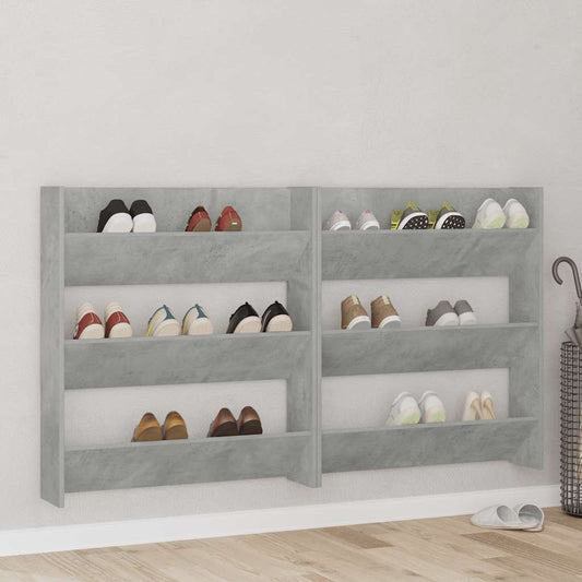 Wand-Schuhschrank Betongrau 80x18x90 cm Holzwerkstoff