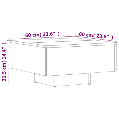 Sofabord Hvid 60x60x31,5 cm Træ Materiale