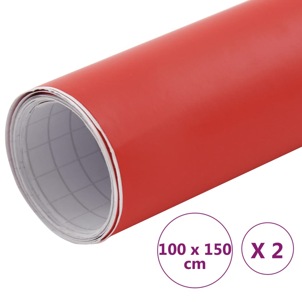 Bilfolier 2 stk Mat-Rød 100x150 cm