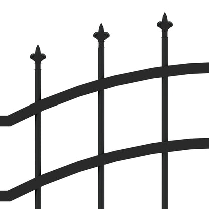 Gartenzaun mit Speerspitze Schwarz 239 x 75 cm Pulverbeschichteter Stahl