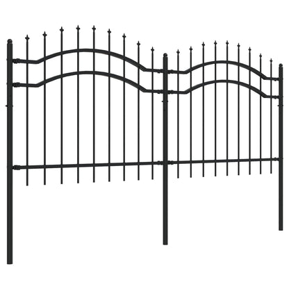 Gartenzaun mit Speerspitze Schwarz 239 x 100 cm Pulverbeschichteter Stahl