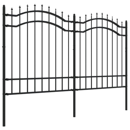 Gartenzaun mit Speerspitze Schwarz 239 x 125 cm Pulverbeschichteter Stahl