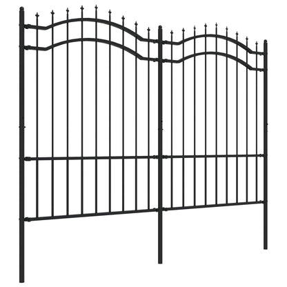 Gartenzaun mit Speerspitze Schwarz 239 x 150 cm Pulverbeschichteter Stahl