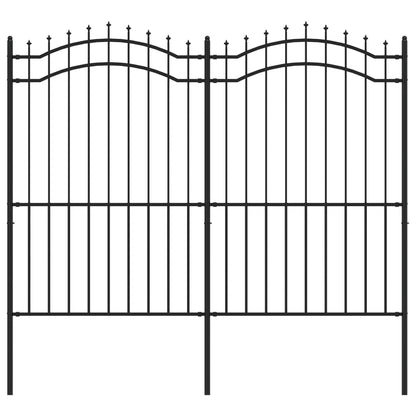 Gartenzaun mit Speerspitze Schwarz 239 x 175 cm Pulverbeschichteter Stahl