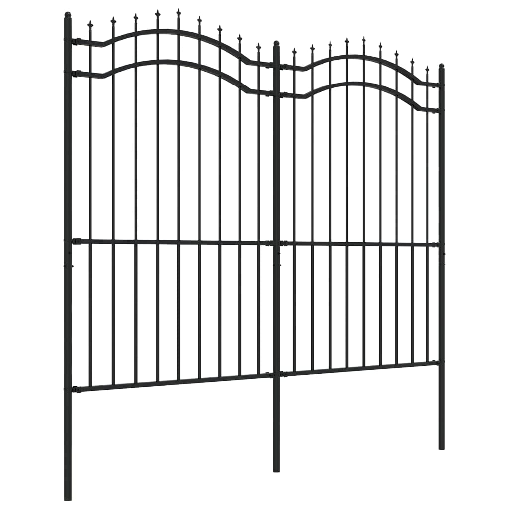 Gartenzaun mit Speerspitze Schwarz 239 x 175 cm Pulverbeschichteter Stahl
