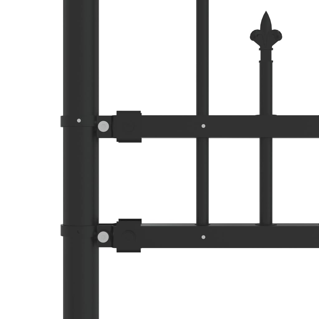 Gartenzaun mit Speerspitze Schwarz 240 x 75 cm Pulverbeschichteter Stahl
