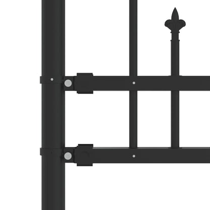Gartenzaun mit Speerspitze Schwarz 240 x 75 cm Pulverbeschichteter Stahl