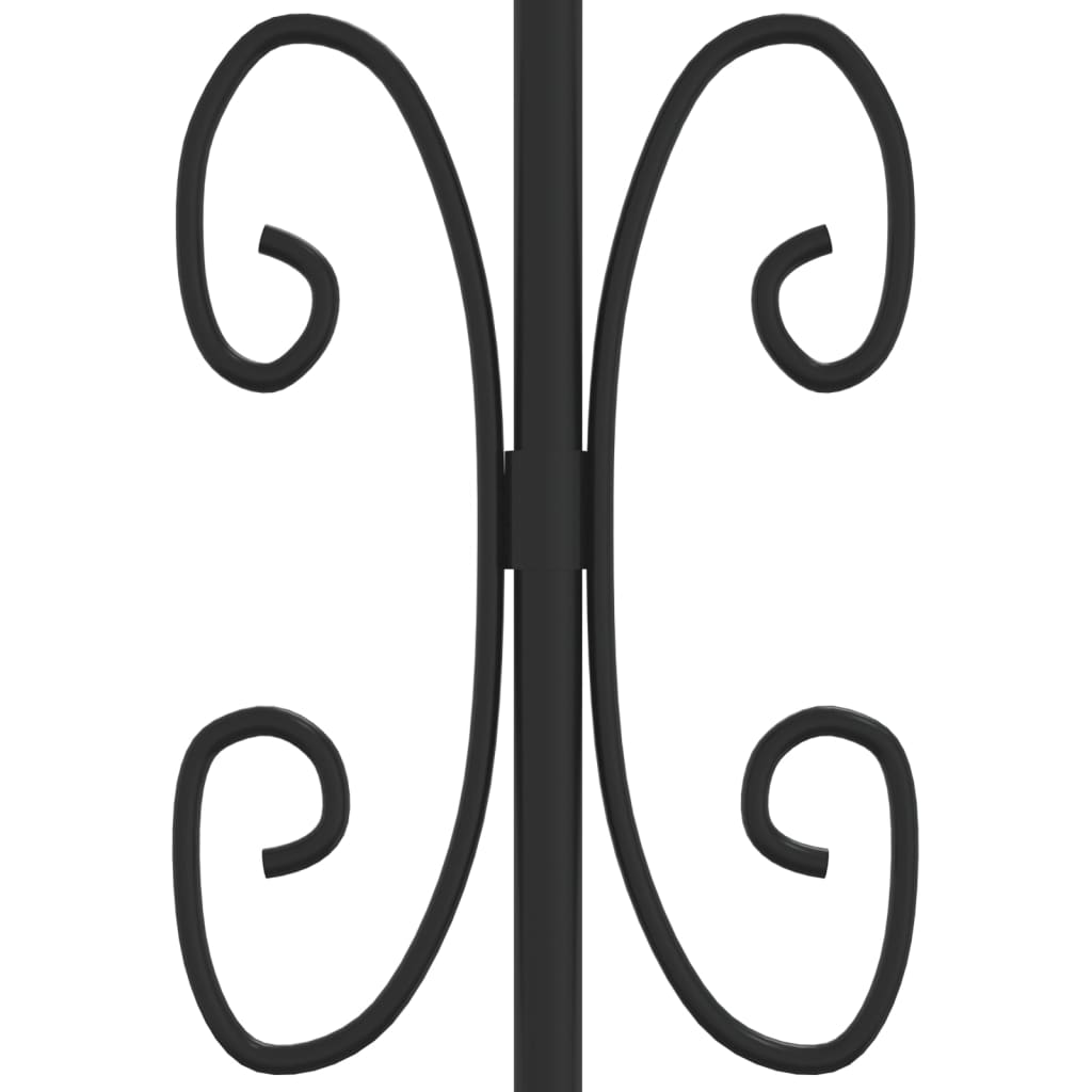 Gartenzaun mit Speerspitze Schwarz 240 x 150 cm Pulverbeschichteter Stahl
