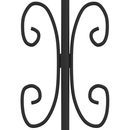 Gartenzaun mit Speerspitze Schwarz 240 x 150 cm Pulverbeschichteter Stahl