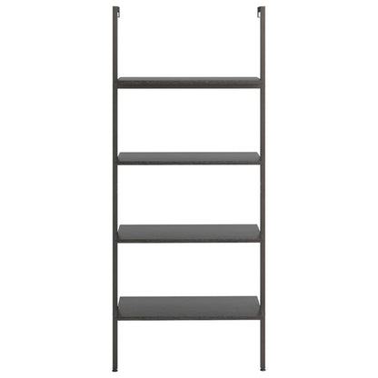 Leiterregal mit 4 Böden Schwarz 64x35x152,5 cm