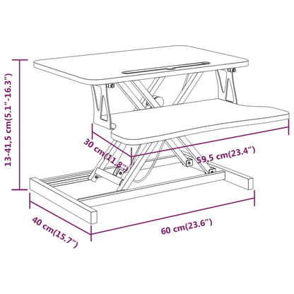 Arbeitsstation Verstellbar 60x40x(13-41,5) cm Stahl