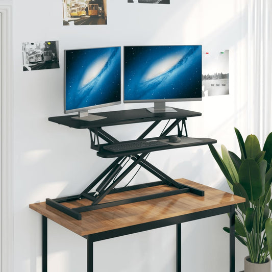 Arbeitsstation Verstellbar 90x40x(13-50) cm Stahl Holzwerkstoff
