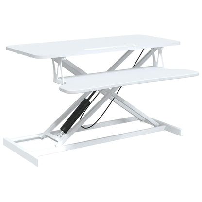 Arbeitsstation Verstellbar 90x40x(13-50) cm Stahl Holzwerkstoff