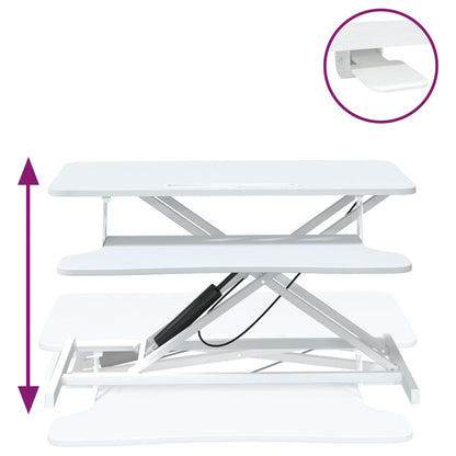 Arbeitsstation Verstellbar 90x40x(13-50) cm Stahl Holzwerkstoff
