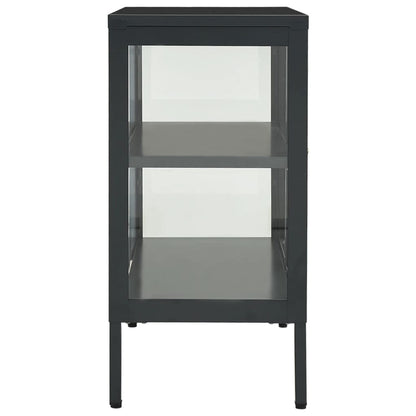 Sideboard Anthrazit 70x35x70 cm Stahl und Glas