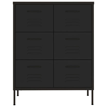 Schubladenschrank Schwarz 80x35x101,5 cm Stahl