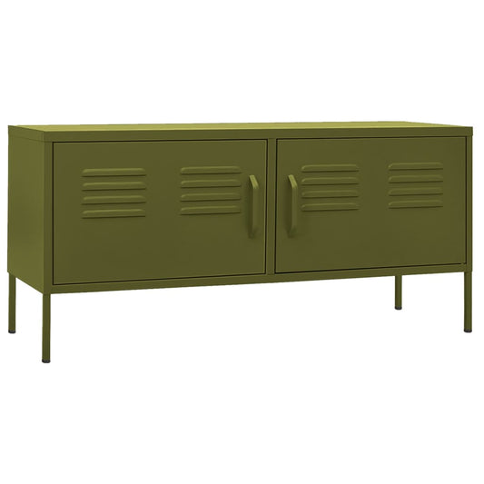 TV-Schrank Olivgrün 105x35x50 cm Stahl