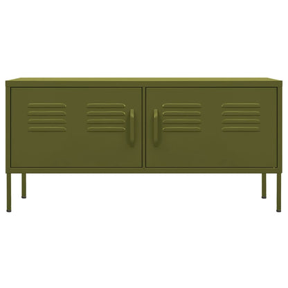 TV-Schrank Olivgrün 105x35x50 cm Stahl