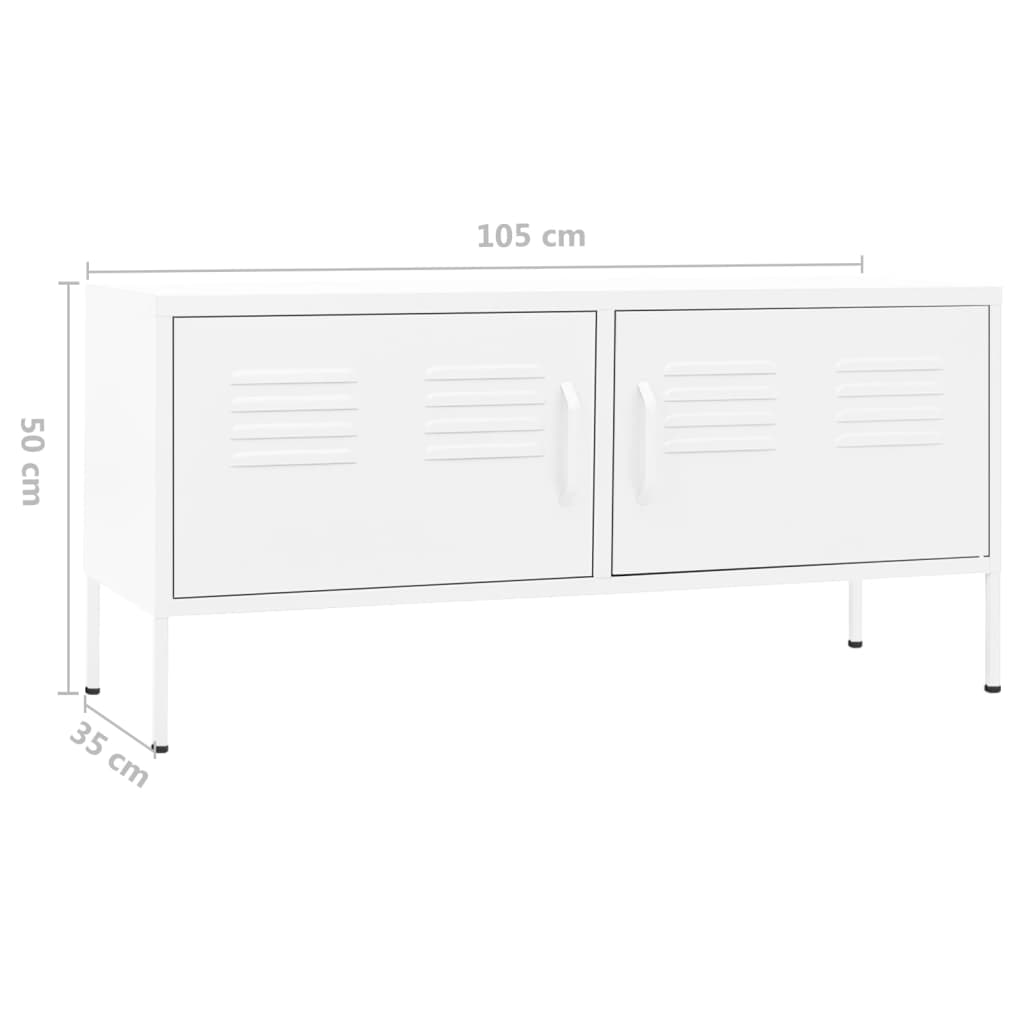TV-skab Hvid 105x35x50 cm Stål