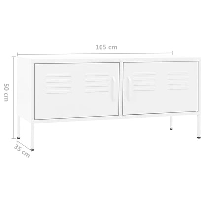TV-skab Hvid 105x35x50 cm Stål