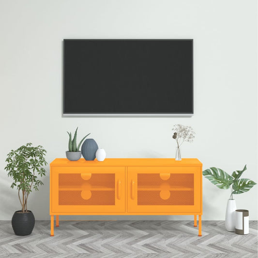 TV-skab Sennep Gul 105x35x50 cm Stål