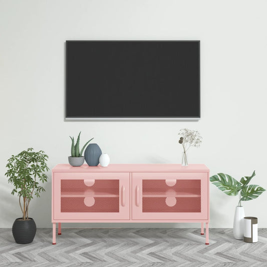 TV-Schrank Rosa 105x35x50 cm Stahl