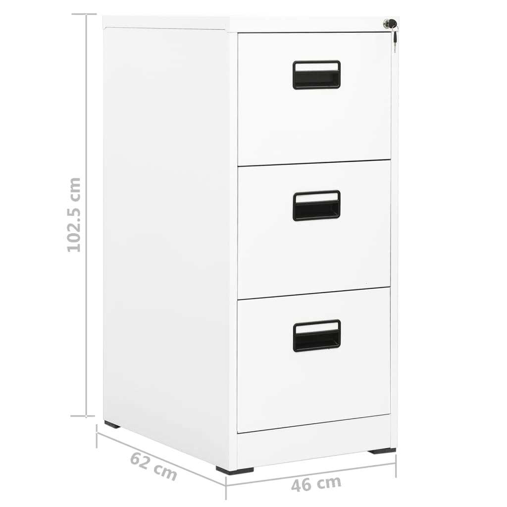 Arkivskab Hvid 46x62x102,5 cm Stål