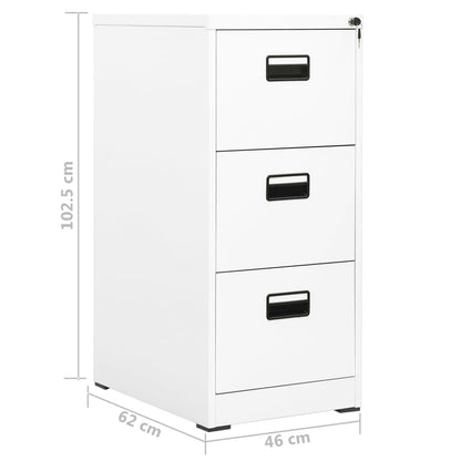 Arkivskab Hvid 46x62x102,5 cm Stål