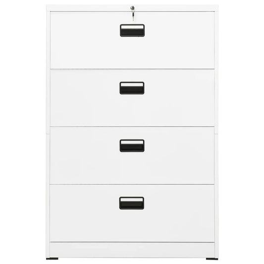 Aktenschrank Weiß 90x46x134 cm Stahl