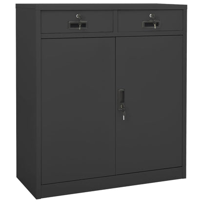 Kontorskab Antracit 90x40x102 cm Stål