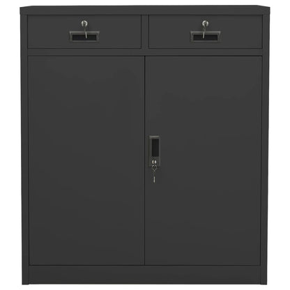 Kontorskab Antracit 90x40x102 cm Stål
