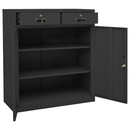 Kontorskab Antracit 90x40x102 cm Stål