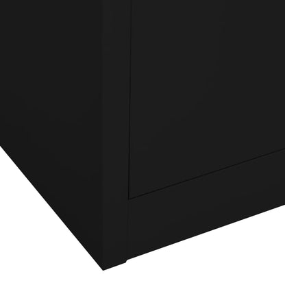Büroschrank Schwarz 90x40x180 cm Stahl