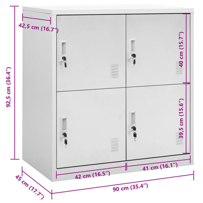 Schließfachschrank Hellgrau 90x45x92,5 cm Stahl