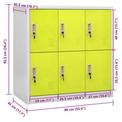 Schließfachschrank Hellgrau und Grün 90x45x92,5 cm Stahl